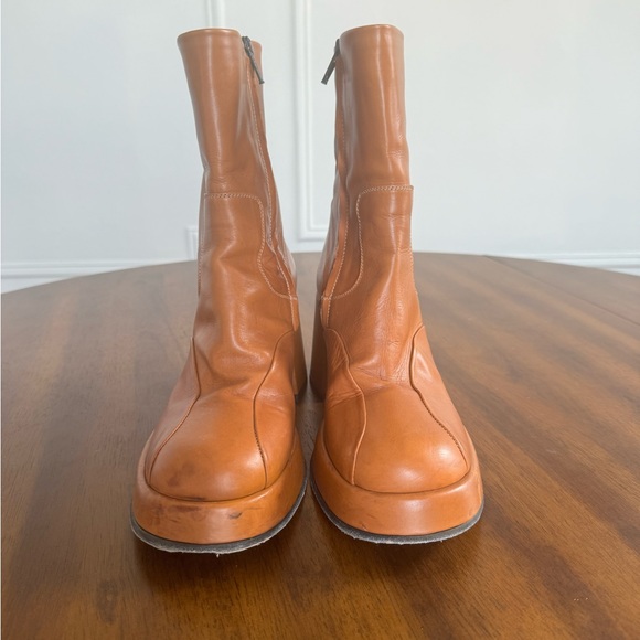 70s inspired leather ankle boots from Vero Cuoio. Made in Italy, real leather. - Picture 2 of 4